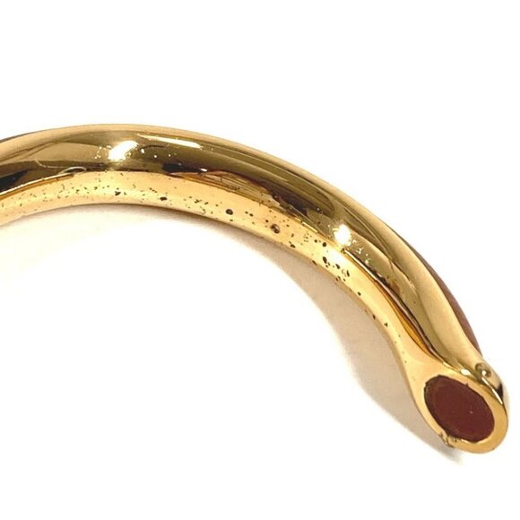 HERMES Accessory bracelet Bangle Metal / Leather Brown/GoldHardware - Picture 8 of 13